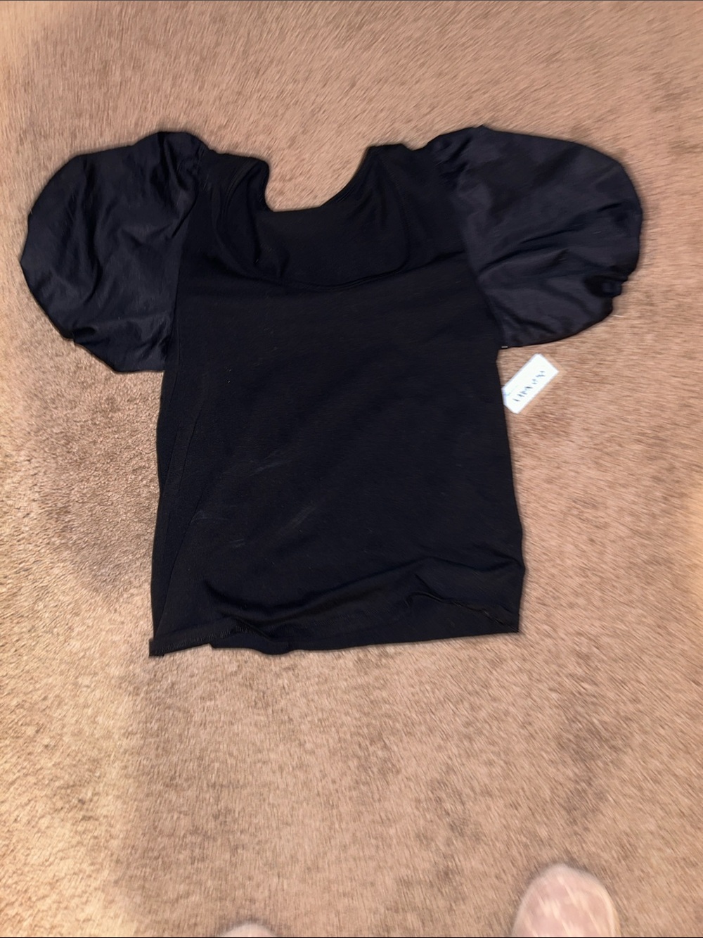 Old Navy Black Puff Sleeve Square Neck Top